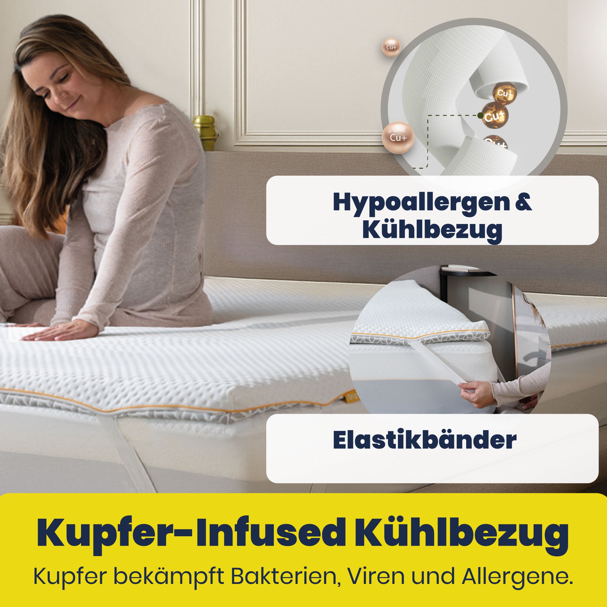 Brightr Aurora Visco-Schaum Matratzen Topper (H2/H3), 5 cm für optimale Druckentlastung bei Hüftschmerzen