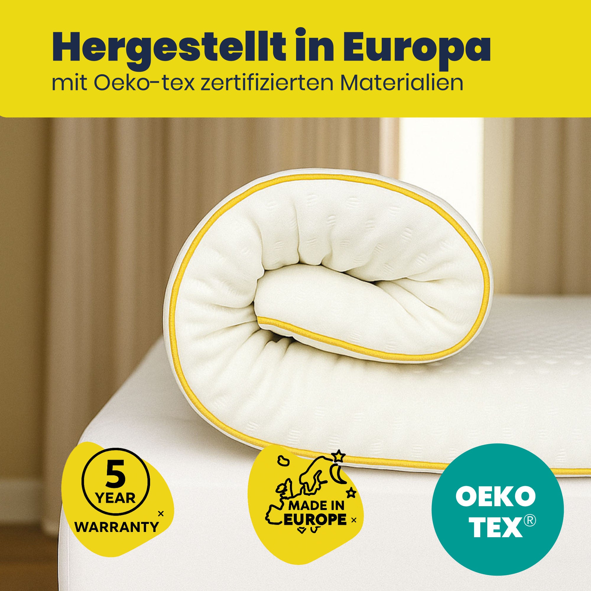 Brightr Aurora Visco-Schaum Matratzen Topper (H2/H3), 5 cm für optimale Druckentlastung bei Hüftschmerzen