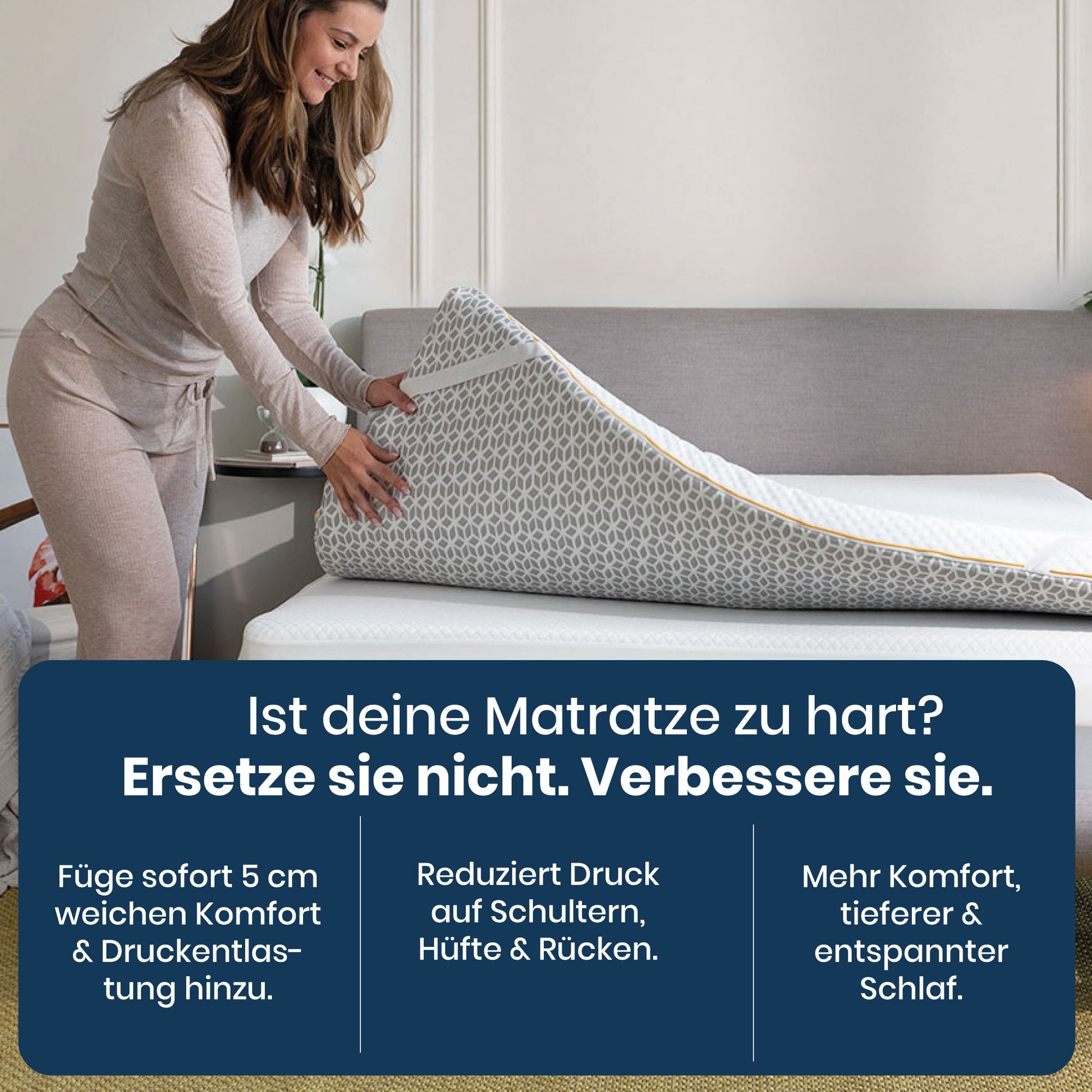 Brightr Aurora Visco-Schaum Topper, 5 cm, H3/H4, bei Hüftschmerzen