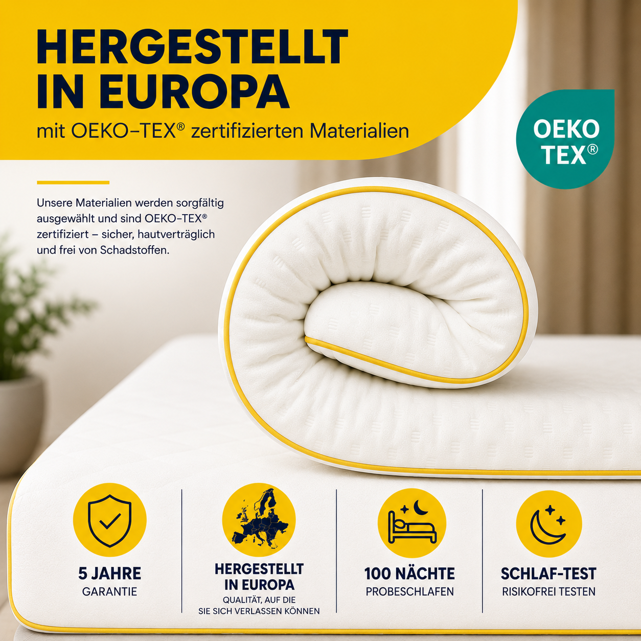 Brightr Aurora Visco-Schaum Topper, 5 cm, H3/H4, bei Hüftschmerzen