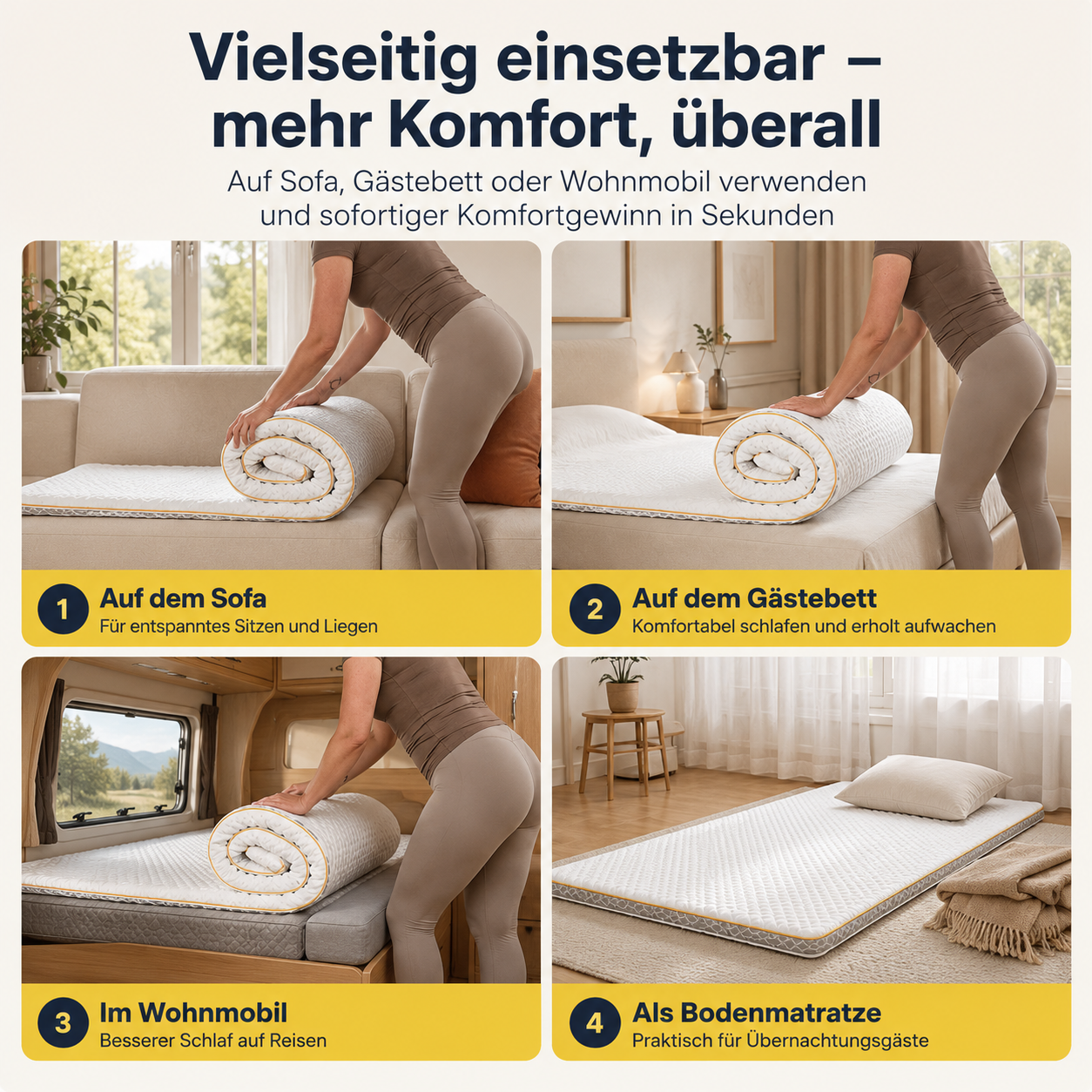Brightr Aurora Visco-Schaum Topper, 5 cm, H3/H4, bei Hüftschmerzen