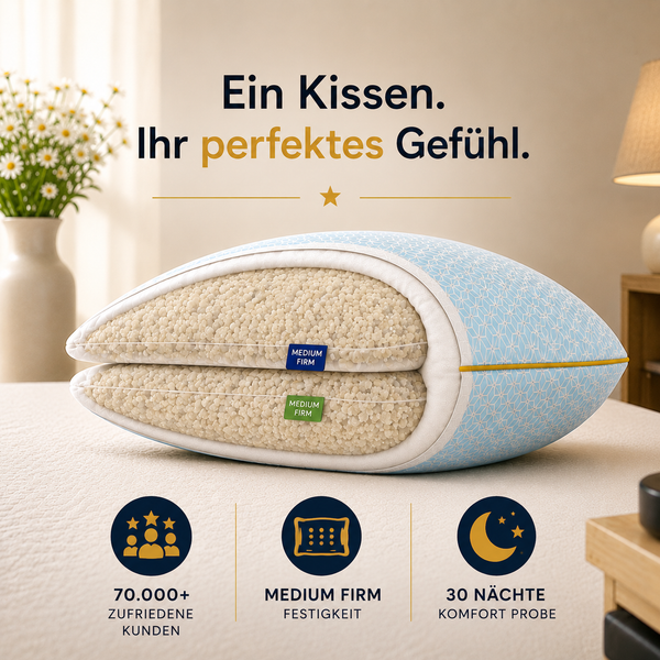 Brightr® Stella™ Hybrid-Kissen – Entwickelt für ergonomische Nackenunterstützung (40x80cm)