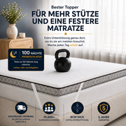 Brightr® Titan Deluxe Kaltschaum-Topper, Hart (H5/H6), 8 cm, wendbar | Für weiche & durchgelegene Matratzen entwickelt