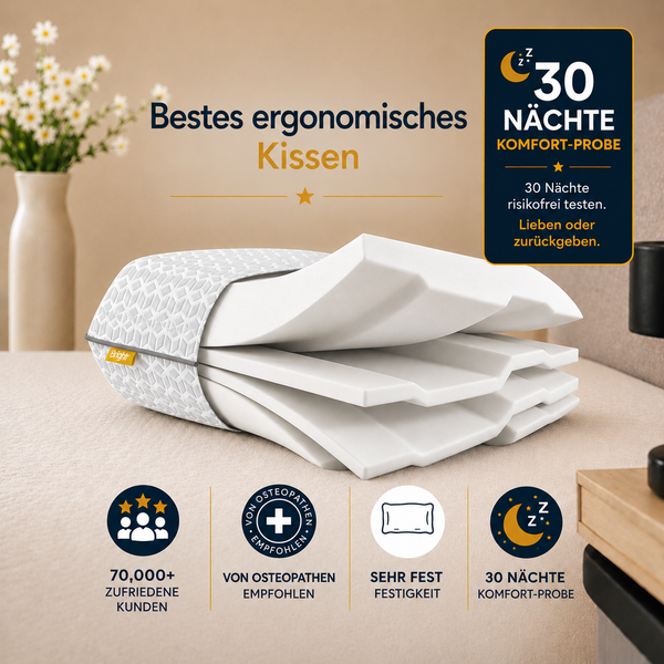 Brightr Eclipse Ultra-Firm Orthopaedic Pillow — 4-Layer Adjustable Support (40×60cm)