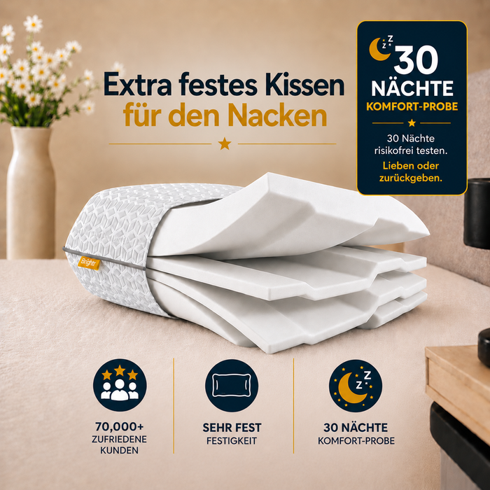 Brightr® Eclipse – Extra-Festes ergonomisches Memory-Foam-Kissen
